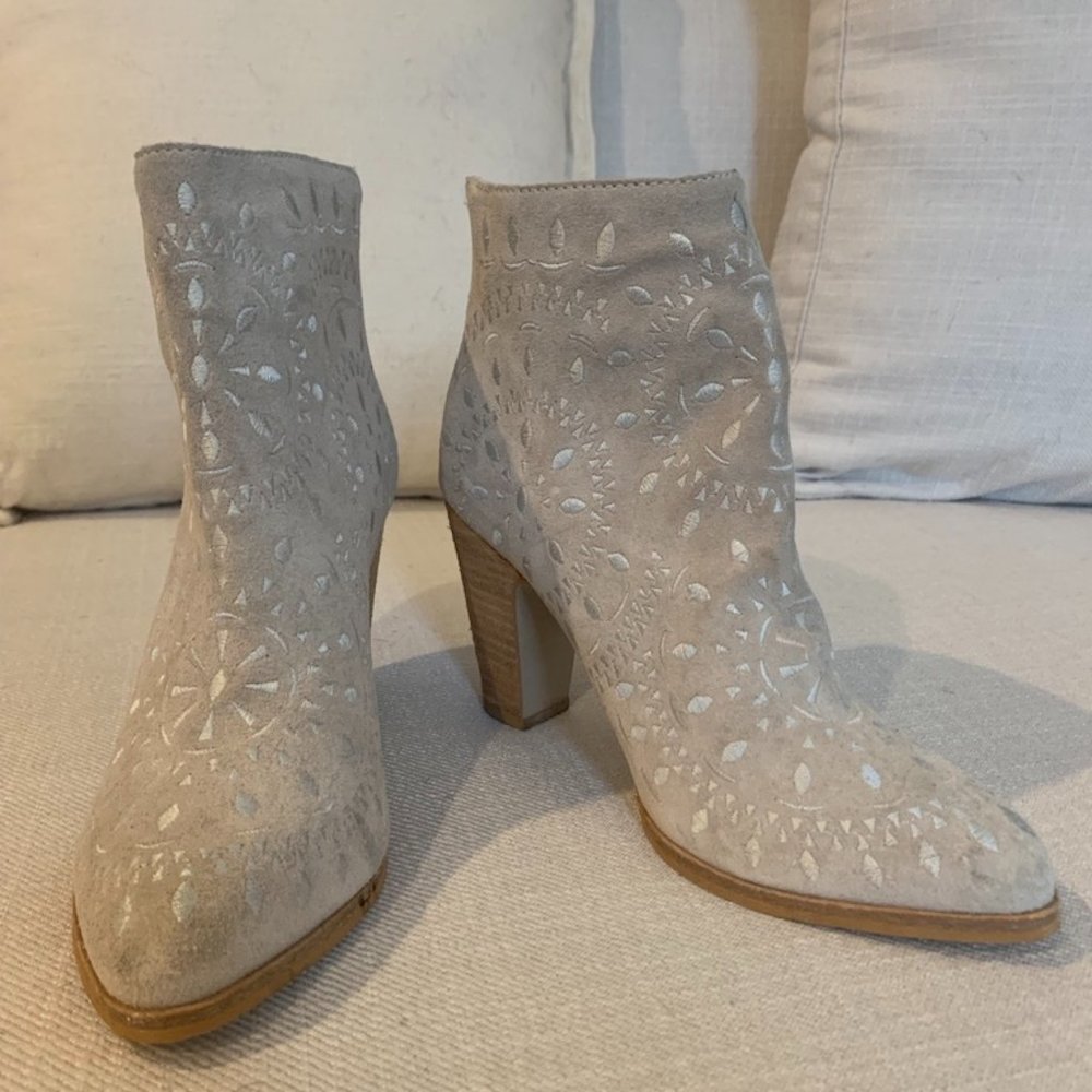 Matisse - White Floral - Heeled Boots - 6.5